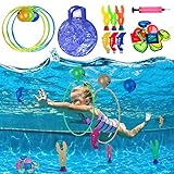 Pool Spielzeug ab 5 6 7 8 9 Jahren Jungen Mädchen, Tauchspielzeug Tauchringe Kinder Set Poolspielzeuge Poolparty Geschenk Mädchen Junge 5-12 Jahre Schwimmbad Spielzeug Wasserspielzeug Kinder Outdoor