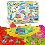 CRAZE Magic Sand Activity Box Kinetischer Sand Koffer 700g Bastelset Kinder bunter Zaubersand BPA-und glutenfrei frei Knetbarer magischer Sand mit Zubehör 32343