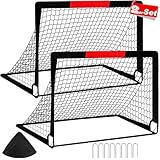 CATCHLUCK Fußballtor Kinder Fussballtor, Pop Up Fussballtore für Garten Kinder, 2er Set Fussball Tor Outdoor mit Tragetasche