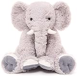 RPEIXYA Kinder Elefant Plüsch Puppe Baby Spielzeug und Plüschtier Elefant Kuscheltier für Jungen, Mädchen & Babys, Flauschiges Stofftier zum Kuscheln, Spielen und Schlafen (grau)