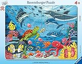 Ravensburger Kinderpuzzle 05566 - Unten im Meer-30-48 Teile Rahmenpuzzle für Kinder ab 4 Jahren