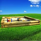 XXL großer Sandkasten 3x3m Rundholz Ø12cm 300cm große Sandkiste 300x300cm