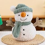 25cm Weihnachten Schneemann Weiches Fell Plüsch, Weihnachten Kuscheltier Schneemann, Plüschtier Christmas Plüschpuppe Dekoration Stofftier Plüsch Figuren Spielzeug für Kinder Mädchen Jungen (A)