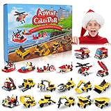 Rosami Adventskalender 2023 Kinder, Weihnachtskalender mit 24 Weihnachtsspielzeuge, Auto Bausteine Spielzeug, Geschenk zu Weihnachten für Kinder