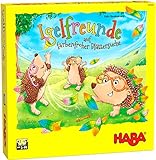 HABA 305587 - Igelfreunde, Würfelspiel für 2-4 Spieler ab 3 Jahren, umfangreiches Spielmaterial mit Igel-Figuren und Blättern zum Stecken