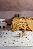 RugVista, Confetti, Kinderzimmer Teppich, 100 x 160 cm, Kinderteppich für Kinder, Spielteppich für Babys, Shaggy handwebstuhl, Maschinell hergestellt, Hochflor, Keine schädlichen Stoffe, Off-Weiß
