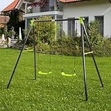 Baby Vivo Schaukel Schaukelgestell Kinderschaukel Gartenschaukel Schaukelgerüst Brettschaukel Doppelschaukel bis 100 kg