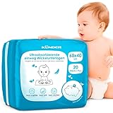 20x Baby Wickelunterlage Einweg 60x40 cm - Ultra-saugfähige Inkontinenzunterlagen, 6-lagige Betteinlagen für Babys & unterwegs, Strapazierfähige Krankenunterlagen und Inkontinenzauflage