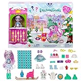 Enchantimals Adventskalender mit Sybill Schneeleopard Puppe (6-in), Tierfigur, & 24 Zubehör, tolles Geschenk für Kinder ab 4 Jahren, HHC21