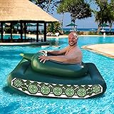 Riesiges Pool Spielzeug Panzer Pool Luftmatratze Wasser Aufblasbares Wasserhängematte mit Wasserpistole Strand Schwimminsel für Kinder Erwachsenen