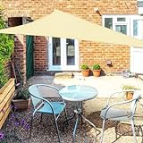 OKAWADACH Sonnensegel Dreieck 2x2x2m, 95% UV Schutz Polyester Sonnensegel Wasserdicht inkl Befestigungsseile Sonnensegel Sonnenschutz für Garten Balkon und Terrasse, Hellbeige