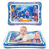 Baby Wasserspielmatte, Wassermatte Baby Spielzeug, Bauchzeit Aufblasbare Wasserspielmatte für Baby, Spielzeug für frühe Entwicklung 3 bis 24 Monate (Blau)