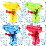 4 Stück Mini Wasserpistole klein transparent Wasserspritzpistolen Spritzpistole Mini Wasserpistolen Sommer Spielzeug Garten Pool Party Mitgebsel für Kinder